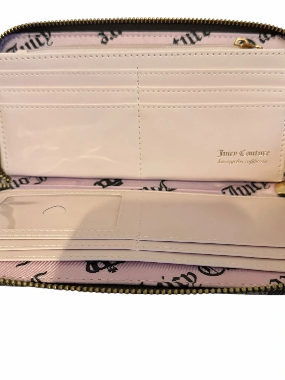 Juicy Couture Juicy Fan Club Large Zip Around Wallet Chocolate Sandstone